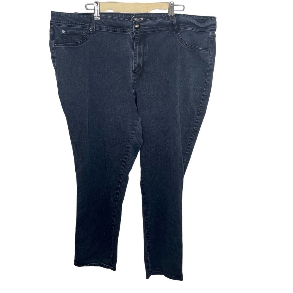 Roz & Ali Dark Wash High Rise Waist Skinny Denim Blue Jeans Plus Size 22